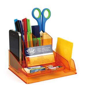 Desk Organiser - Tinted Orange
